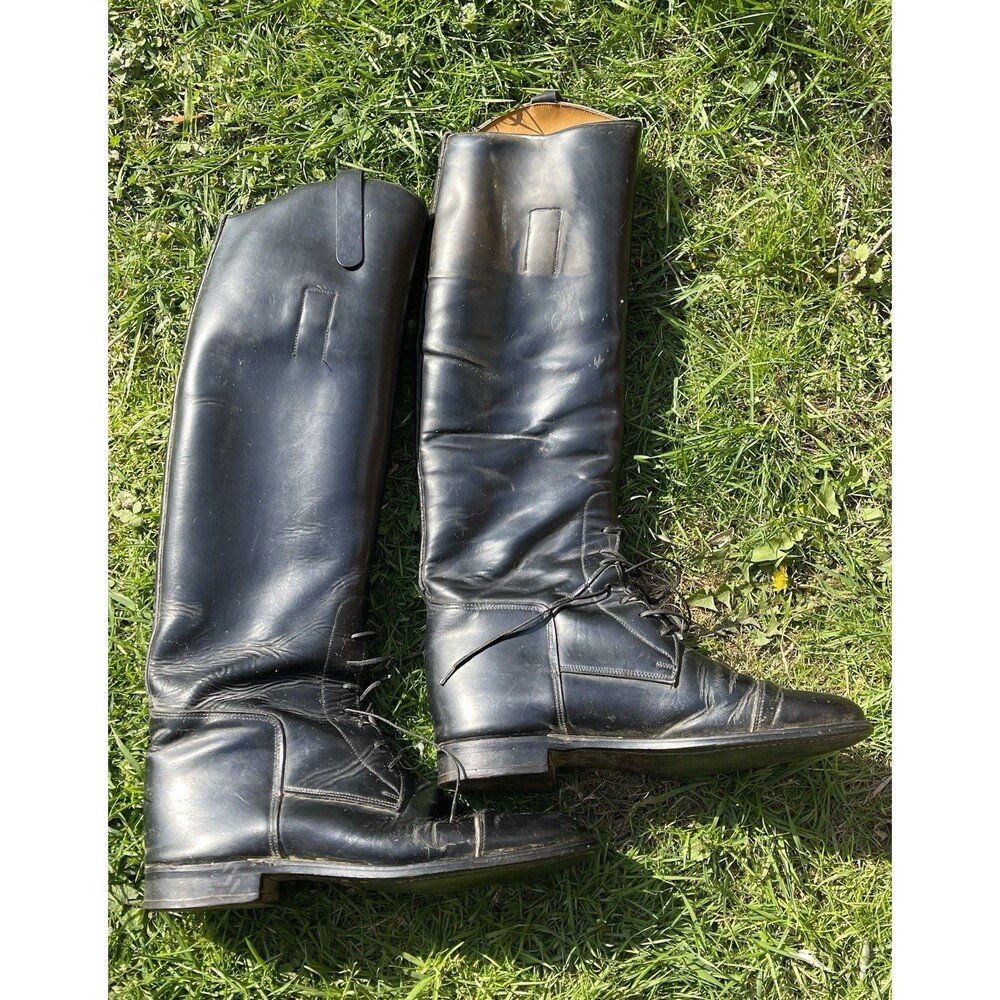 Marlborough England Black Boots Equestrian Riding Knee High Tall UK 7 US 9 W